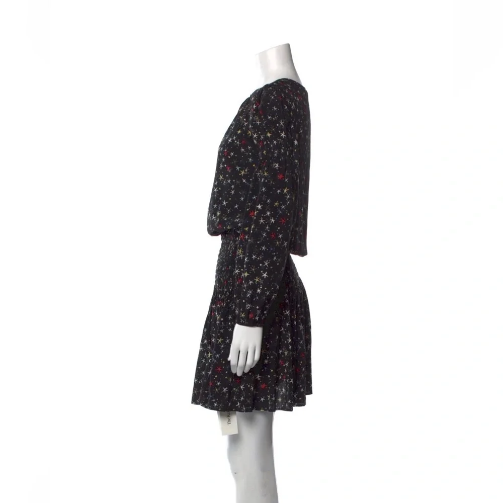 Anine Bing 100% Silk Dress Black with Stars Size Small - Picture 3 of 7